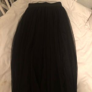 Black tool midi length skirt
